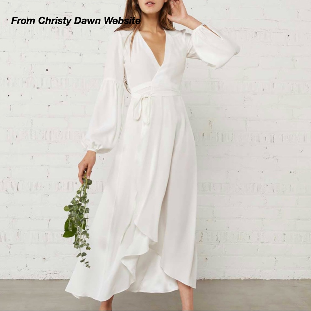 NWOT: CHRISTY DAWN BRIDAL BERGEN DRESS IN PEARL SILK (S)